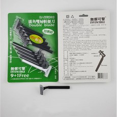 DORCO 金柔潤刮鬍刀 無懈可擊破盤超值10入組，雙層潤滑廣角輕便刀，韓國製造, 1個, 無懈可擊 破盤組9+1(綠), 10入