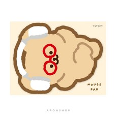 可愛眼鏡熊造型 韓國文具小物 辦公室擺飾, 1個, HEADSET BEBE滑鼠墊