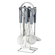 한샘 클로이 스텐 키친툴 7P 세트 (그레이), 한샘 757003 클로이 그레이 키친툴7P세트, 클로이그레이, 1세트