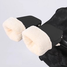 유모차 장갑 손잡이 핸드머프 겨울 자전거 워머, 2개, 블랙