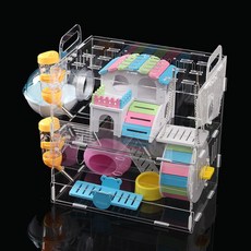 웬카 햄스터용품 햄스터 케이지 풀세트 2층 놀이터집