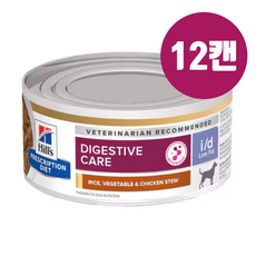 힐스 독 i/d 로우팻 캔 156g 12개 id 로우펫 강아지 소화 췌장염