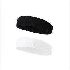 運動訓練頭帶 2 件組 吸汗男女適用 瑜珈 足球 籃球 健身 跑步, 1個, 1黑1白-2pcs