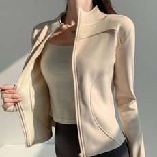 지디오 여성 기모 집업 자켓 운동복 요가 러닝 필라테스 손등커버 슬림 S라인 점퍼