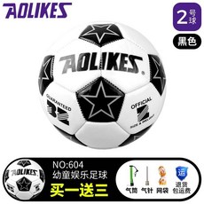 AOLIKES 足球 練習訓練球, 白黑604 【2號幼兒 PVC】,贈豪華禮包【氣筒+氣針+網袋】, 1個