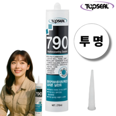 탑씰 790 렉산 외장용 투명 실리콘 실란트 270ml 노즐포함, 1개
