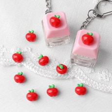 싼비즈 [6424-02]아크릴 키캡파츠 탑꾸재료 미니빨간사과 9.1x9.4mm 1개