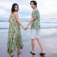 [44~77] 에스닉 원피스 신혼여행 커플룩 바캉스 원피스 휴양지 커플룩 허니문 커플룩 여름 원피스 휴양지룩 비치커플룩 해외여행룩 여성 여름 바캉스 커플 하와이안 셔츠