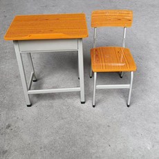 학교 책상의자 레트로 학교책상 소품 세트 65cm 책걸상 책상 추억, 옐로우 보더 중학생 75센티