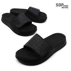 靜音雙層氣墊魔鬼氈大尺碼辦公室拖鞋 KS008, 黑色, 300