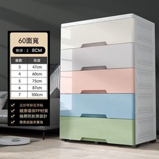 意式風 加厚收納櫃 57cm寬 塑料抽屜整理箱, 清新特惠款60寬全大抽,3層帶輪加厚穩固耐用
