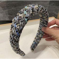 BEAGLE 韓版氣質海綿髮箍 法式復古寬邊頭箍, 1個, 黑色-1個
