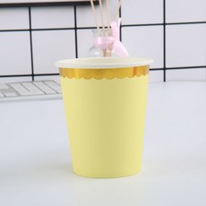 一次性紙碗 燙金加厚 生日派對小吃碗, 紙杯黃色10個, 1個