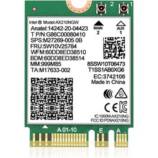 노트북 지원 Windows 101164비트 M.2NGFF용 WiFi 6E 무선 카드 인텔 AX210 NGW 블루투스 5.3 트라이밴드 5400Mbps 네트워크 어댑터
