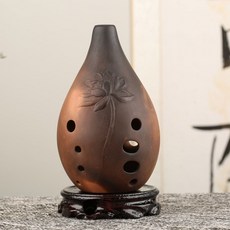 踏古陶塤十孔 專業演奏塤 成人初學者自學入門民族樂器 熏好聽好用, F調 荷花（右起）, 1個