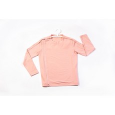 天龍紡 易穿脫秋冬衛生衣 側拉鍊肩扣設計 粉橘