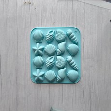 조개 소라 불가사리 등 모양의 실리콘 몰드 캔디 푸딩 아이스 그리드 초콜릿 케이크, 색상: 2. blue, 1개