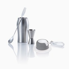 Foampresso 攜帶式飲料泡沫器 精裝版 - 綿密氣泡 附調酒器量杯 特調雞尾酒, 1個, 沁涼酷灰, 沁涼酷灰