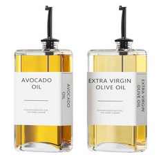 New EnglAND & Stories 주방 요리 오일 디스펜서 세트 올리브 오일 및 식초 병 간장 디스펜서 - 2개 실버 내구성 및 세련된 디자인692235, Black, 2 Pack, 1개