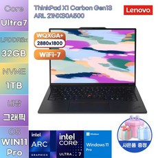 레노버 2025 씽크패드 X1 카본 Gen13 14 코어Ultra7 인텔 14세대, 블랙, 1TB, 32GB, WIN11 Pro, 21NXS0A500