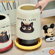 垃圾桶家用 客廳輕奢高檔帶滑輪 廚房衛生間臥室 高顏值紙簍 WoUjkun, 黃色-A,帶滑輪