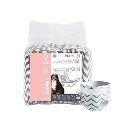 벨기에 엠펫츠 여아용 애견 강아지 기저귀 10매, 초특대형, 1세트, 10개입