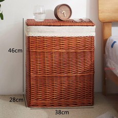 라탄 빨래 바구니 뚜껑 바스켓 사각 연한 수납함