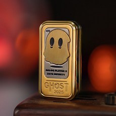 指尖陀螺 指尖解壓神器 推牌啪啪幣 解壓幽靈超長段落 機械手感密集叮叮 推牌EDC 可更換貼片手指尖解壓玩具, 幽靈直推-【不銹鋼金色】, 1個