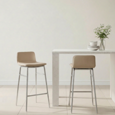 코지 홈바의자 카페 아일랜드 식탁 높은 바체어 1+1, 2개, 베이지
