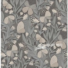 꽃무늬 벽지 수입 유럽풍 거실 시트지 빈티지 엔틱, 블랙