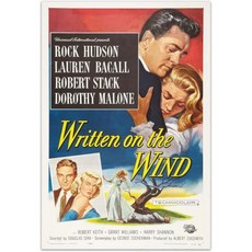 바람에 쓰여진 빈티지 영화 포스터 – 1956년 로맨스 드라마 아트 프린트 레트로 벽 장식 75x11인치, 7.5x11"