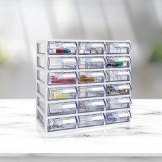 생활공감 스마트 정리함 가로3칸 세로6칸_플라스틱 미니 서랍장, 1개