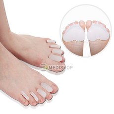 풋케어 골드 발가락교정기 무지외반증 교정기 실리콘발가락교정기 발교정기 의료기기, 1개