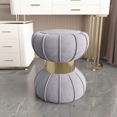 화장대 스툴 보조 의자 패브릭 마카롱 디자인 수납 모던, 그레이