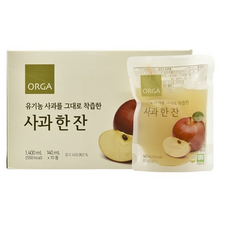 올가홀푸드 유기농 사과를 그대로 착즙한 사과 한 잔, 140ml, 30개