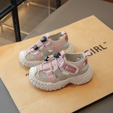 DFMEI 女童涼鞋新款夏款女孩運動鞋夏季兒童鞋子大童包頭透氣單網鞋