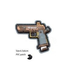 臺灣發貨- 新品魔術貼補丁Q版武器貼章魔術貼膠章橡膠徽章 3D PVC 滴塑工藝超多細節徽章士氣包貼, PVC patch  17