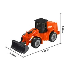 엔지니어링 자동차 모델 굴삭기 덤퍼 덤프 트럭 불도저 트랙터 컬렉션 선물용, 1개, 8. Bulldozer orange