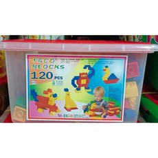 120片積木桶，ST安全玩具鑑定，台灣製造，兒童智力積木, 1個