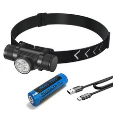 HL-K5 충전식 헤드랜턴 삼성 351B LED 안전모 해루질 등산 캠핑 머리 랜턴 18650 헤드렌턴, B세트(본체+배터리3500용량), 1개