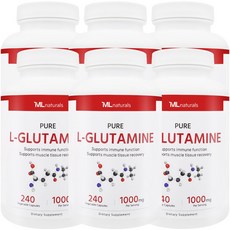 [미국빠른직구] 마이라이프 내추럴스 L-글루타민 1000mg 240정 6병, 6개