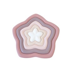 정이유니 마켓 실리콘아기장난감 링끼우기, 분홍별꽃, 1개