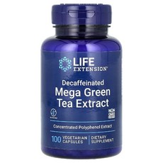 라이프익스텐션 메가 녹차추출물 디카페인 Mega Green Tea 725mg 캡슐 100정, 1개