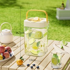 多巴胺冷水壺 2500ml 冰箱冷泡壺, 小號 2500ml 橙黃色, 1套