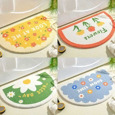 발매트 주방매트 욕실매트 현관매트 발수건 러그 chl+8123Fs, 반달발매트 플라워[BS024]