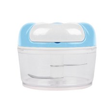 小柏力克 迷你蒜泥神器 多功能食物料理器 手拉蒜泥器 搗蒜器 蒜泥機 迷你切蒜器 碎菜器 絞肉器, 藍色or粉色, 1個