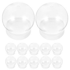 12Pcs 빈 투명 플라스틱 워터 글로브 DIY 스노우 키트 공예품 만들기 크리스마스 장식 수제 라운드