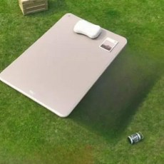 휴대용 브러시 처리 야외용 공기 매트리스 캠핑용, 3인용-두께 6CM전동+수동공용 공기펌프