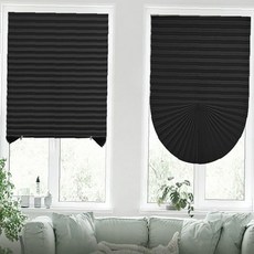 조절 가리개 접착식 인테리어 90x240 실내 차광 햇빛 창문 블랙 주름 일반