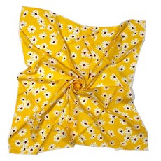 Shanlin 꽃무늬 면 반다나 55.9x55.9cm(22x22인치) 데이지-그린, 데이지-옐로우